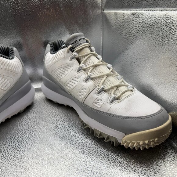 Size 11 Nike Air Jordan Retro 9 White Wolf Gray Mens Golf Sneakers‎ 833798-103 main image 11